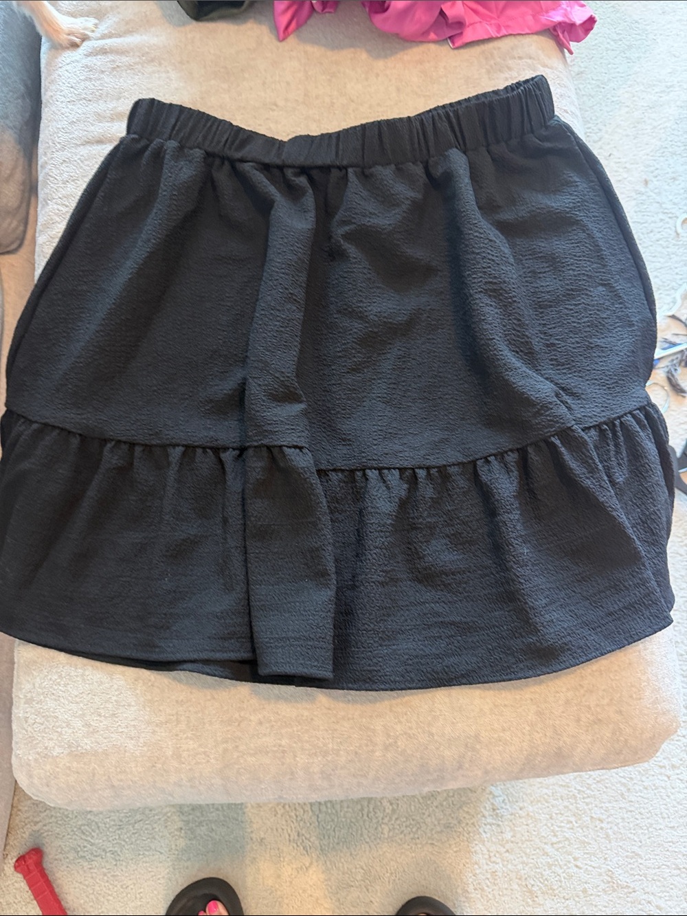 Black Tiered Ruffle Mini Skirt - Women